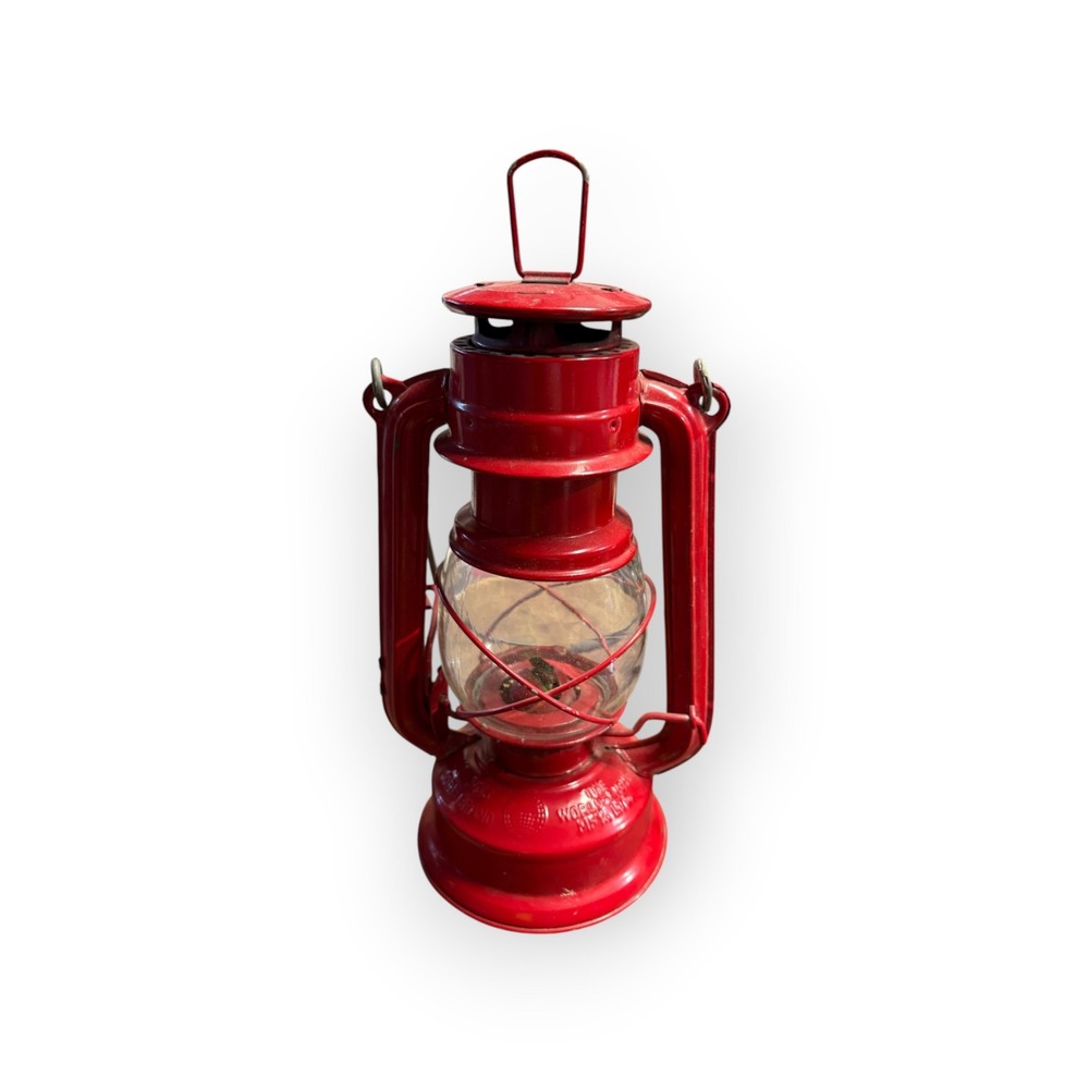 Vintage Globe Brand No. 503 Red Kerosene Hurricane Lantern Hong Kong